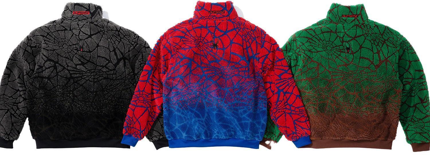 Supreme Spyder Web Polar Fleece Jacket Black Men's - FW22 - US