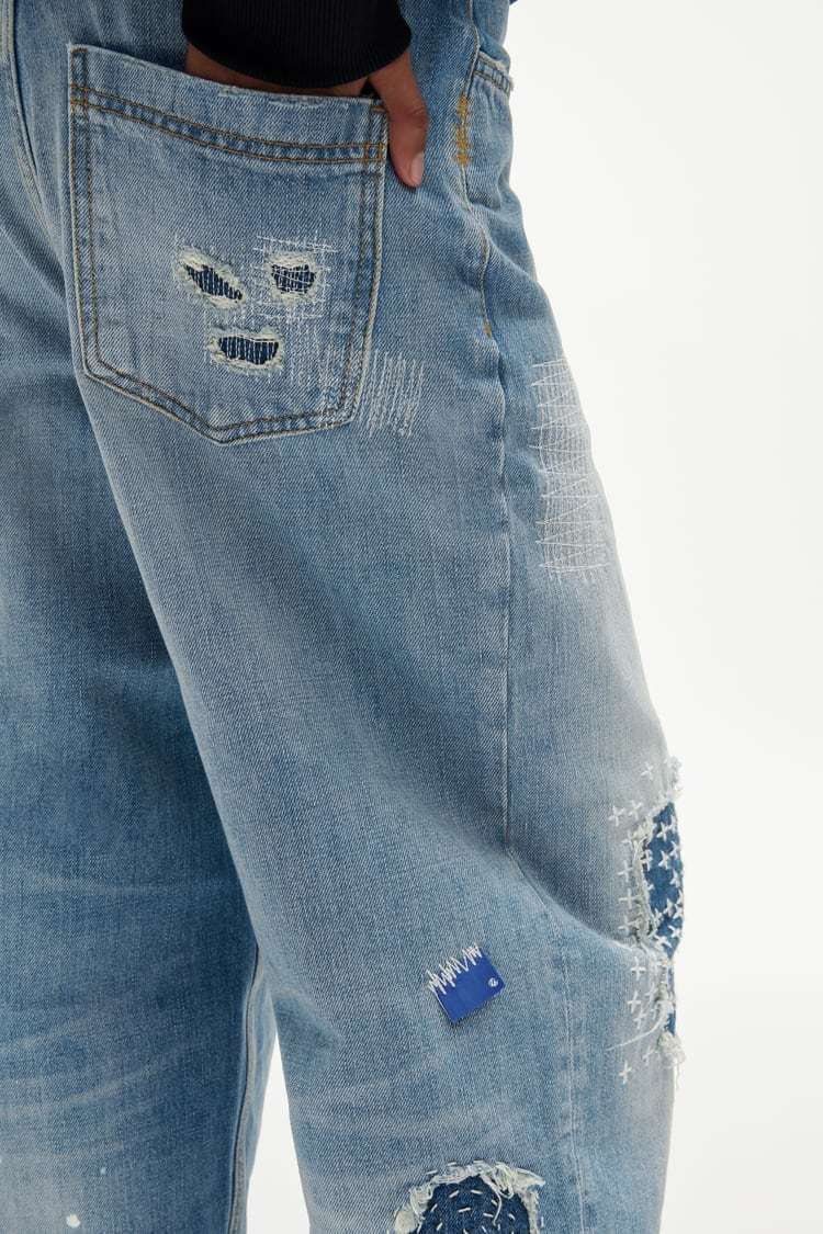 ★韓国の人気★Ader Error x Zara Patchwork Jean.s Blue★ ☆韓国の人気☆Ader Error x Zara Patchwork Jean.s Blue☆