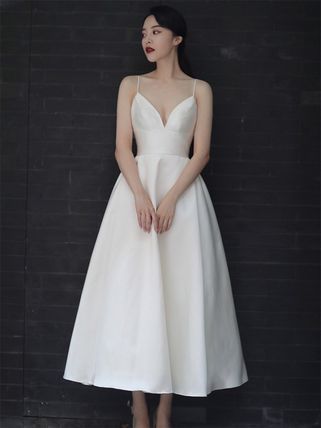 韓国 ワンピース ドレス ロング丈 ノースリーブ ウェディング