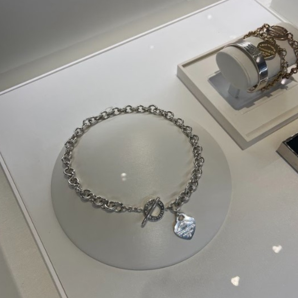 ハートタグ【Tiffany & Co】上品 Heart Tag Toggle ネックレス