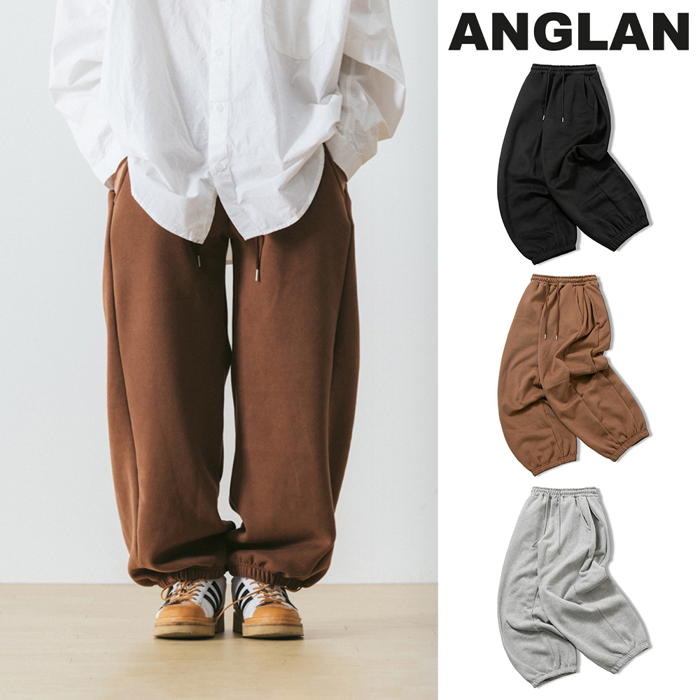 【ANGLAN】Side Tuck Napping Jogger Sweat Pants