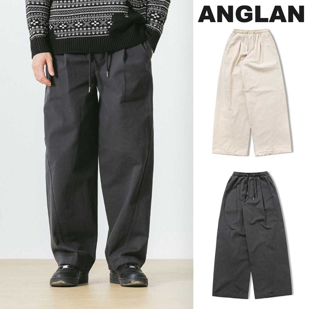 【ANGLAN】Washing Curved Wide Pants