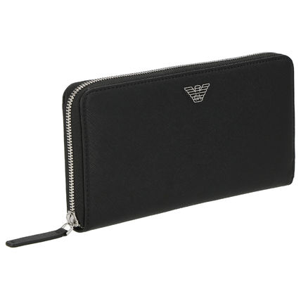 EMPORIO ARMANI Long Wallets Nylon Plain Long Wallet  Logo Long Wallets