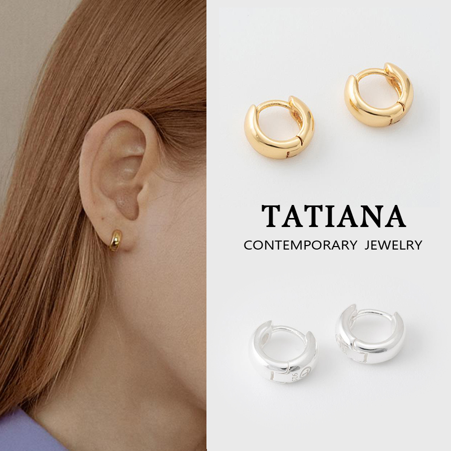 韓国発【TATIANA】(SILVER925) Plain Mini Hoop Earring☆ピアス