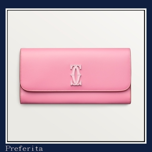 Cartier】ドゥーブルC ドゥ カルティエ フラップ付 ピンク