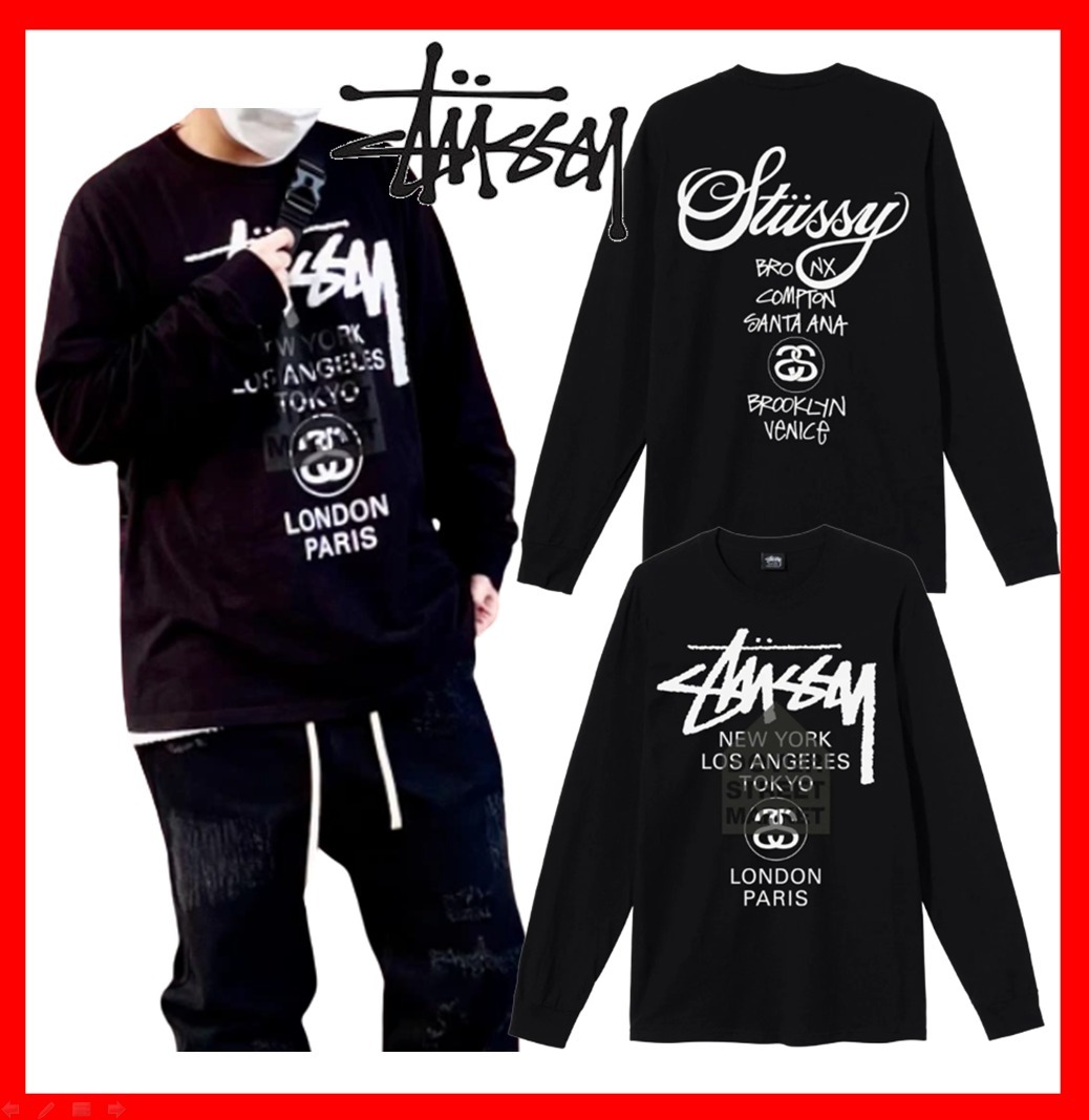 ★【STUSSY】★Stussy DSM World Tour LS T-Shirt Black★