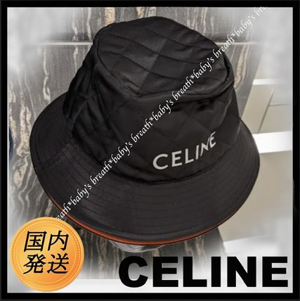 CELINE Wide-brimmed Hats Blended Fabrics Street Style Bucket Hats Wide-brimmed Hats