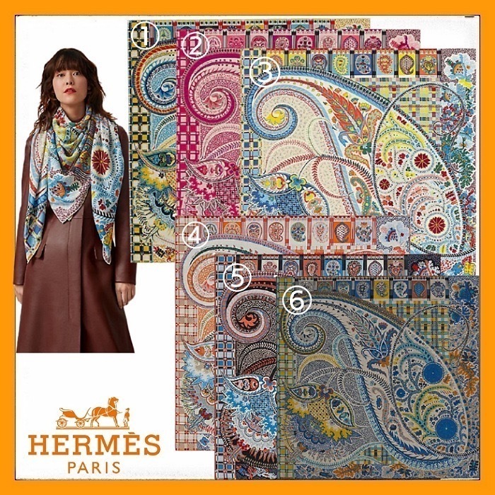 HERMES ショール 140 ペイズリーブロッサム