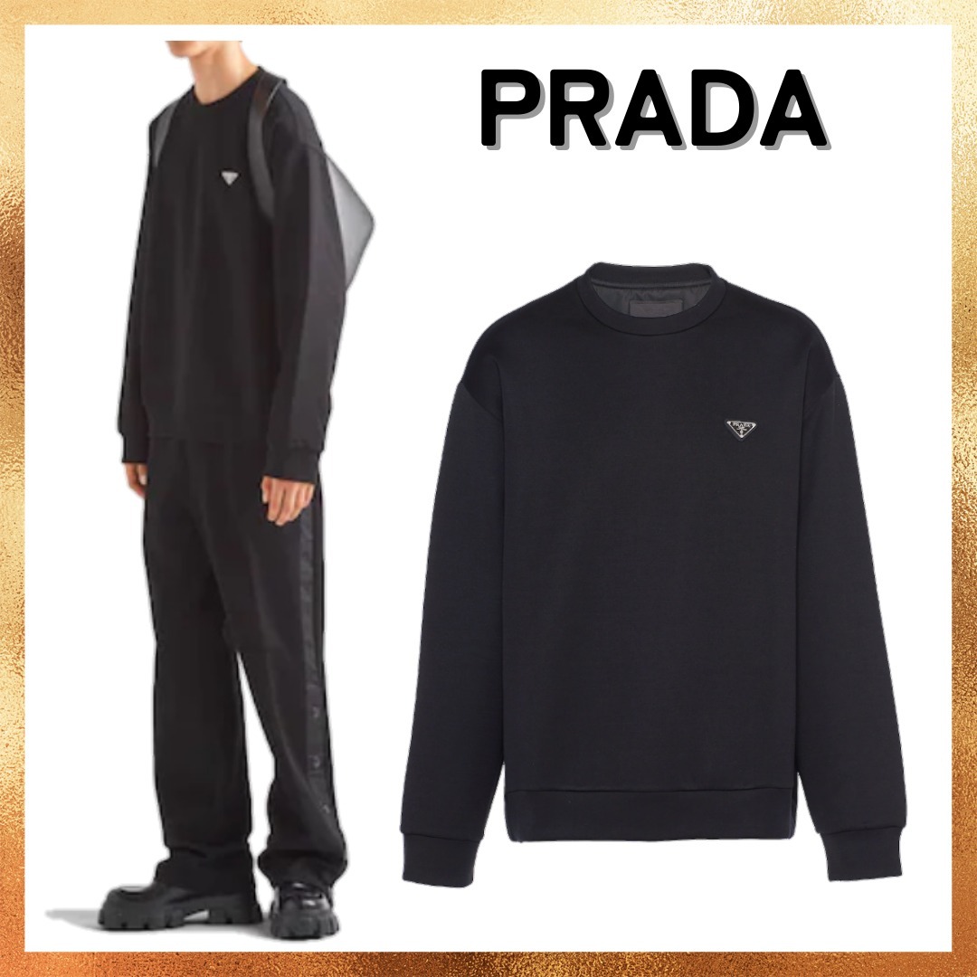 ファッションの コットン 【PRADA直営店】テクニカル ロゴ シャツ