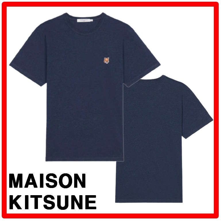★【MAISON KITSUNE】★Fox Head Patch Classic T-Shir.t Navy★