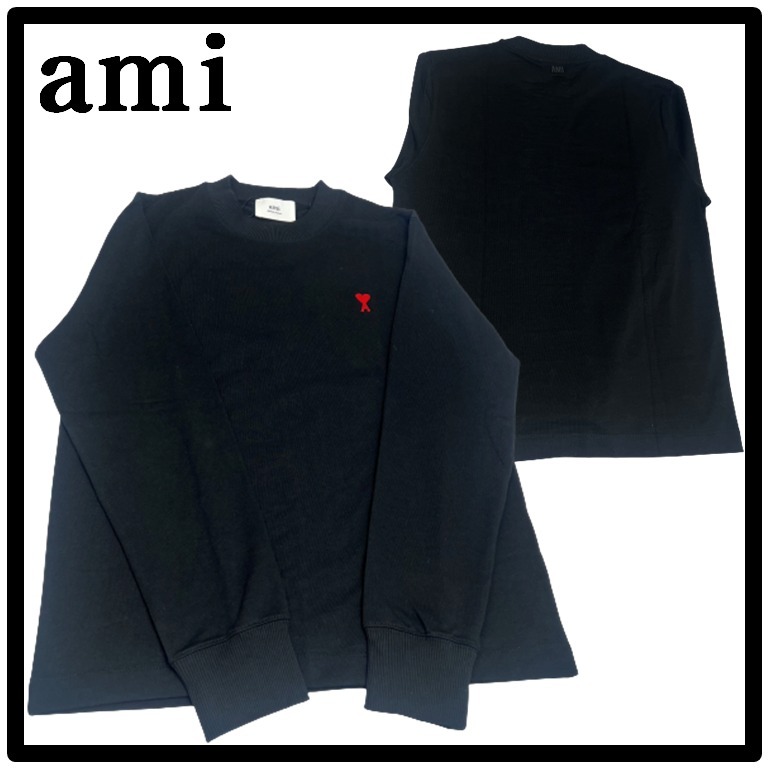 ★関税込★アミ★AMI★de Coeur LS T-Shirt Black/Noir★