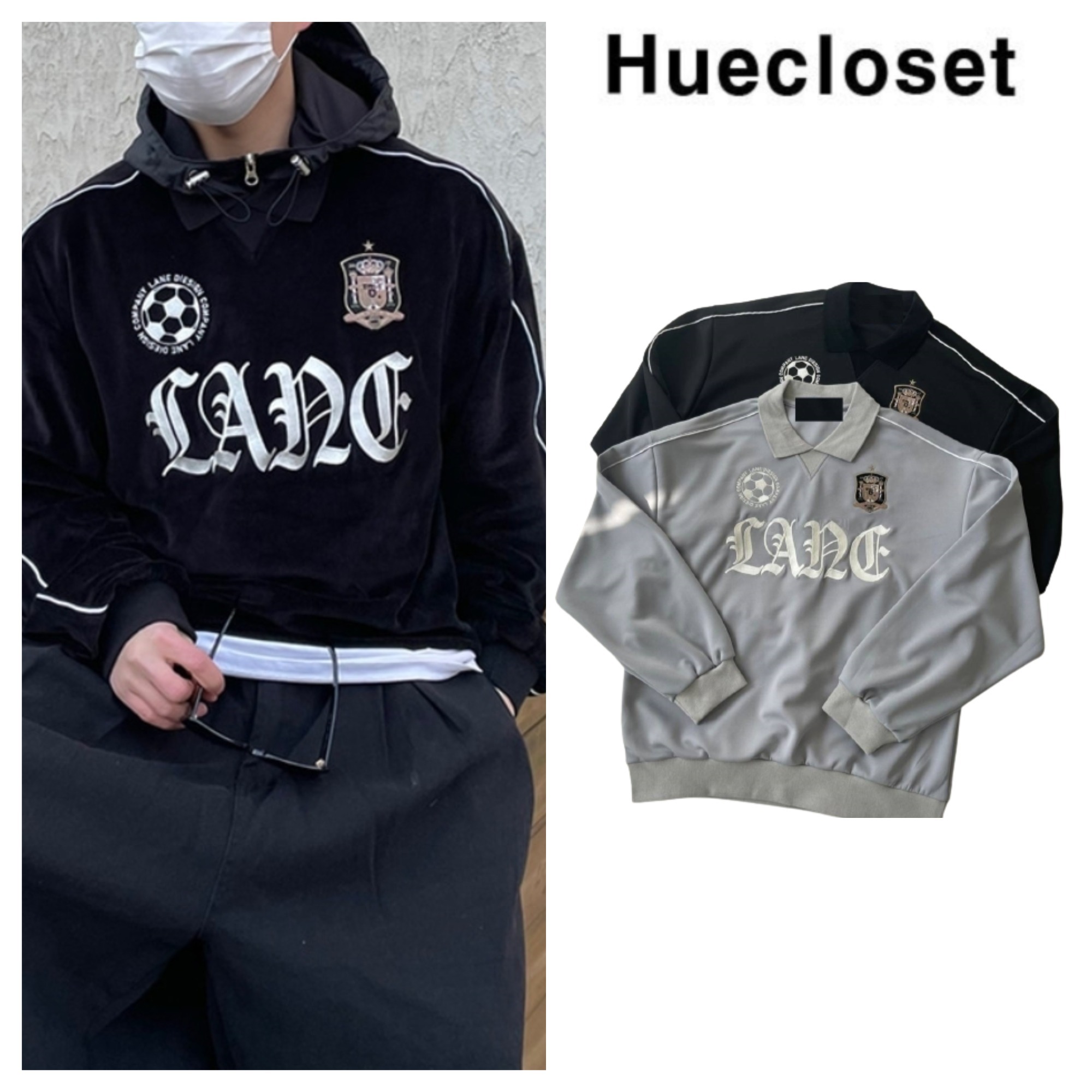パーカー・フーディ HUECLOSET Velor Football Collar Sweatshirt