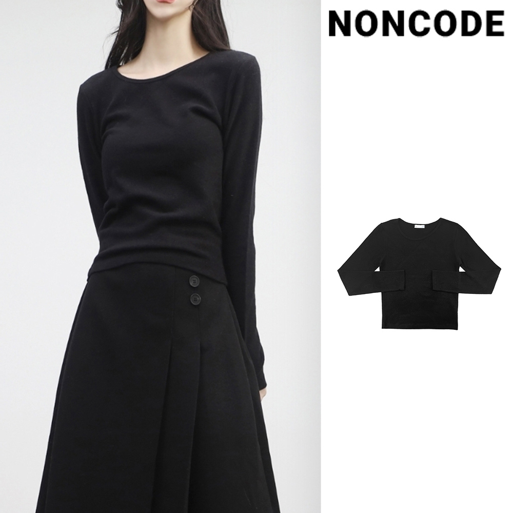 【NONCODE】Mita unbalanced neck angora T-shirt