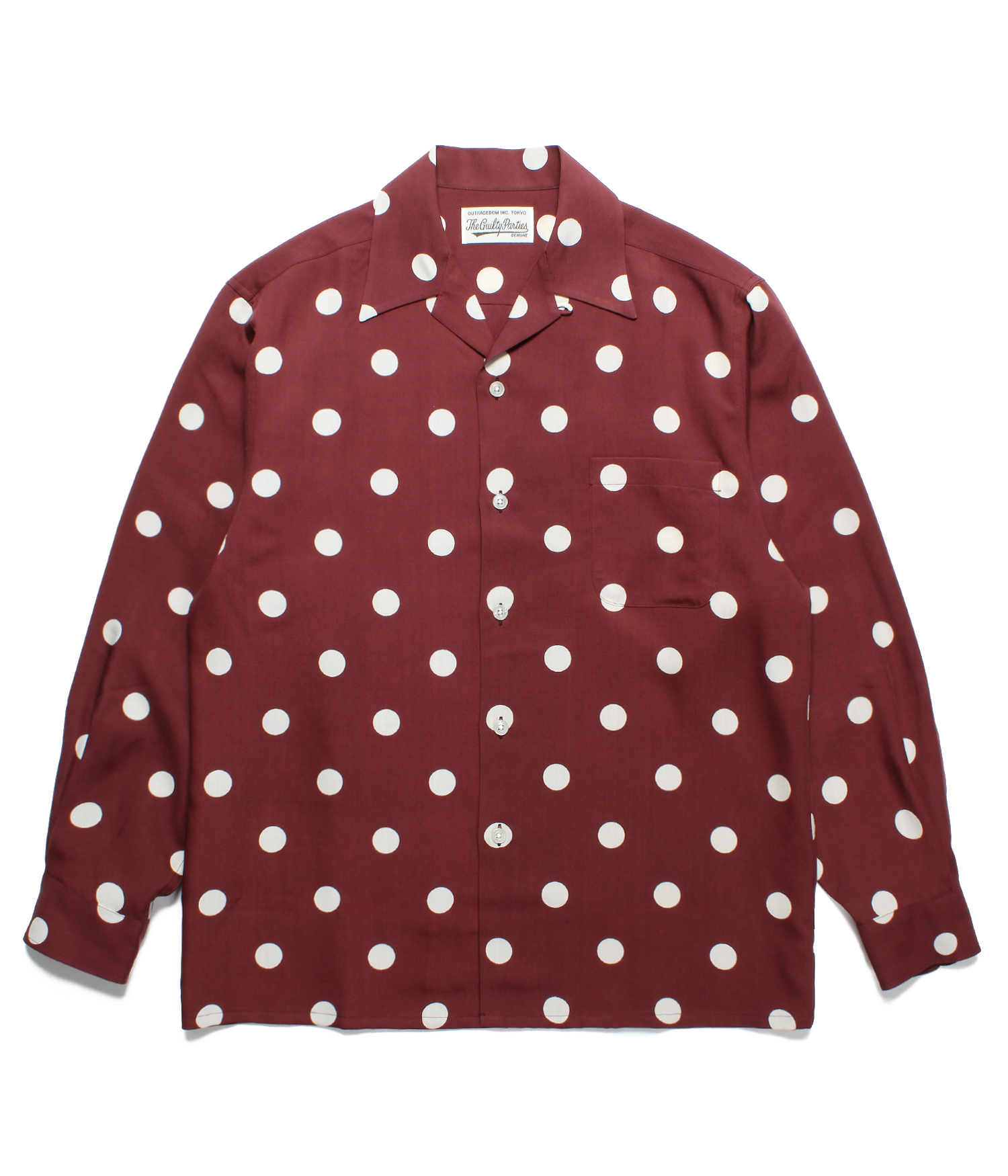新規購入」 【WACKO MARIA】DOTS OPEN COLLAR SHIRT / ドット柄シャツ