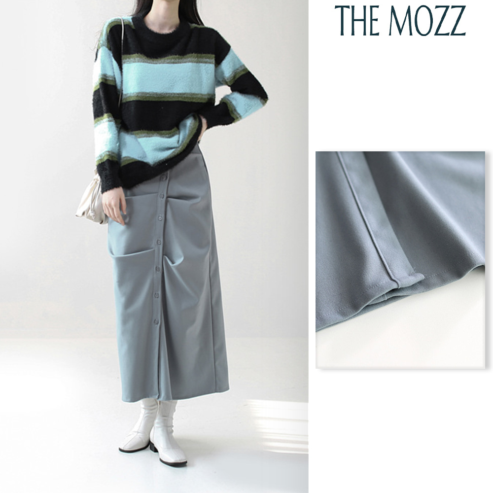 【THE MOZZ】fork button skirt