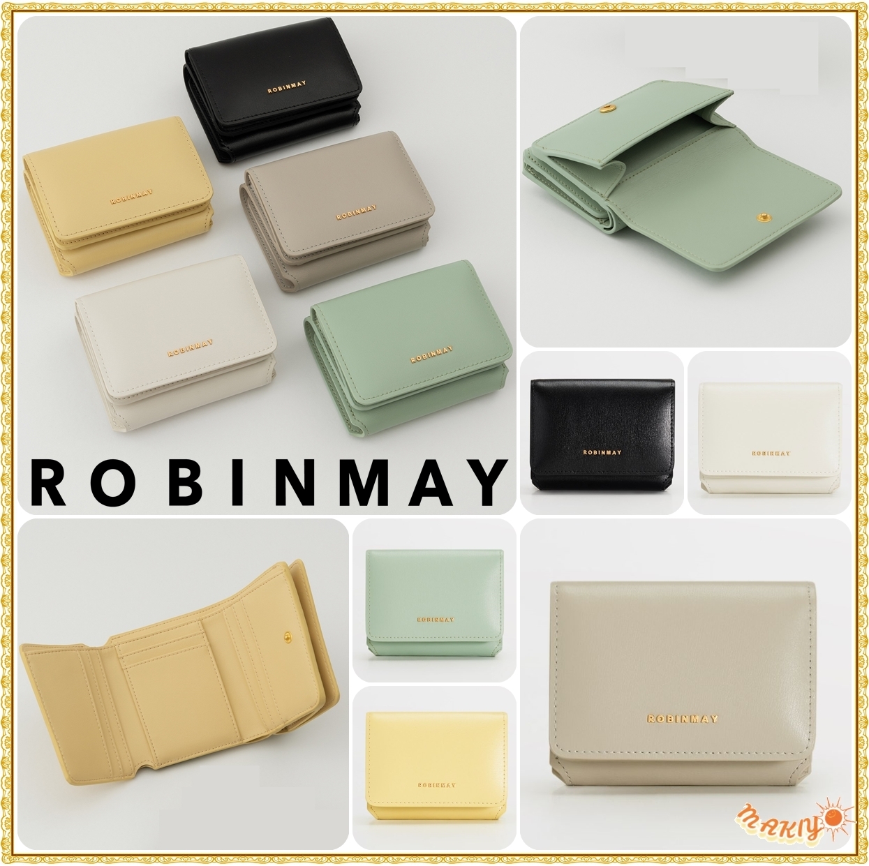 送料込★ROBINMAY★梨花河畔真皮短夾★本革 三つ折り 財布