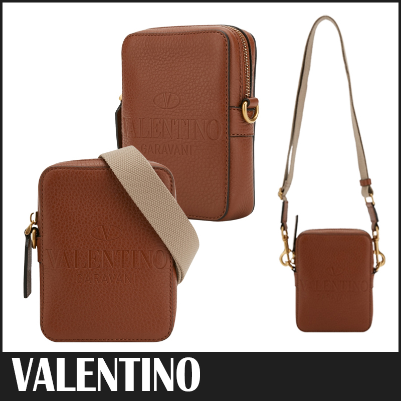 ☆送料関税込☆VALENTINO ブラウン ロゴ ショルダーバッグ☆
