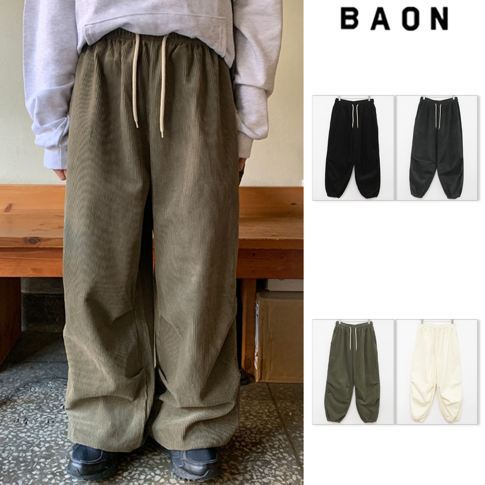 【BAON】[unisex] Etto Corduroy Banding Jogger Pants