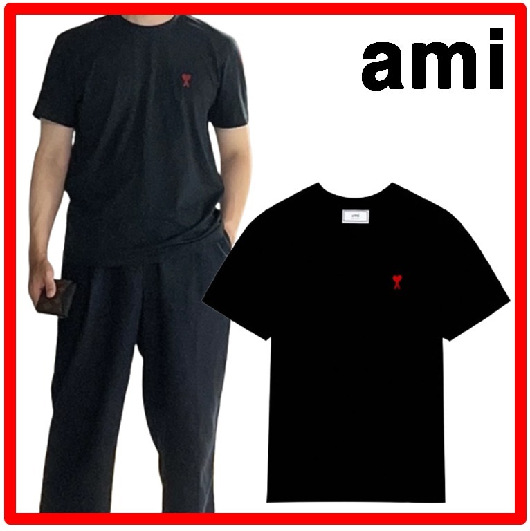 ★韓国の人気★【AMI PARIS】★de Coeur T-Shir.t Black/Noir★
