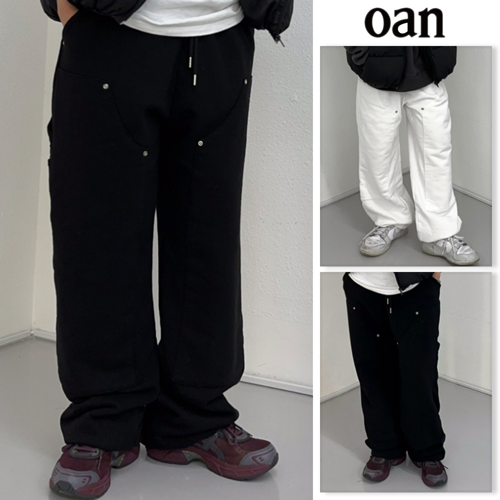 【oan】(Unisex) Carpender Rivet Jogger Pants