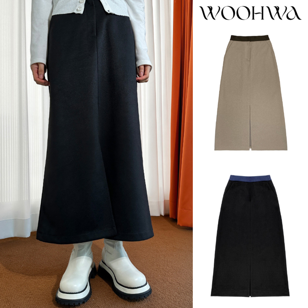 【WOOHWA】BELL WAIST LONG SK