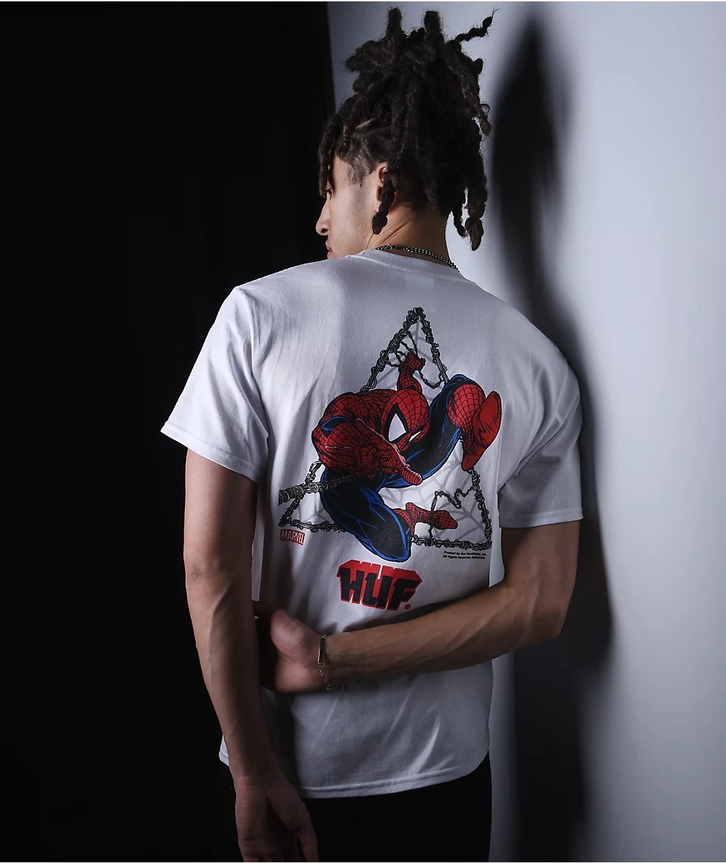 テラスハウス 西野入流佳着用 スパイダーマン huf marvel T
