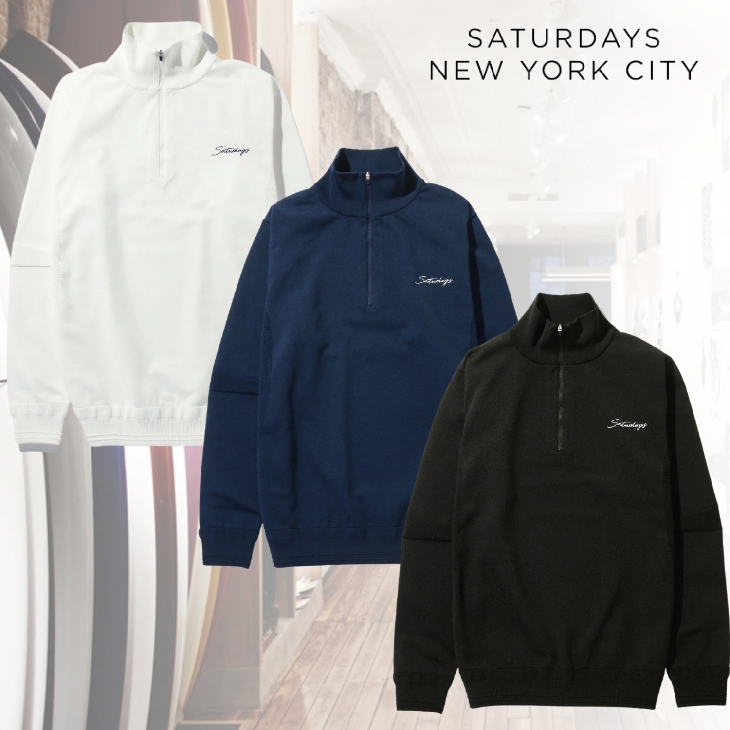 【正規品質保証】 SATURDAYS NEW ハーフジップスウェット（Saturdays CITY YORK ウェア