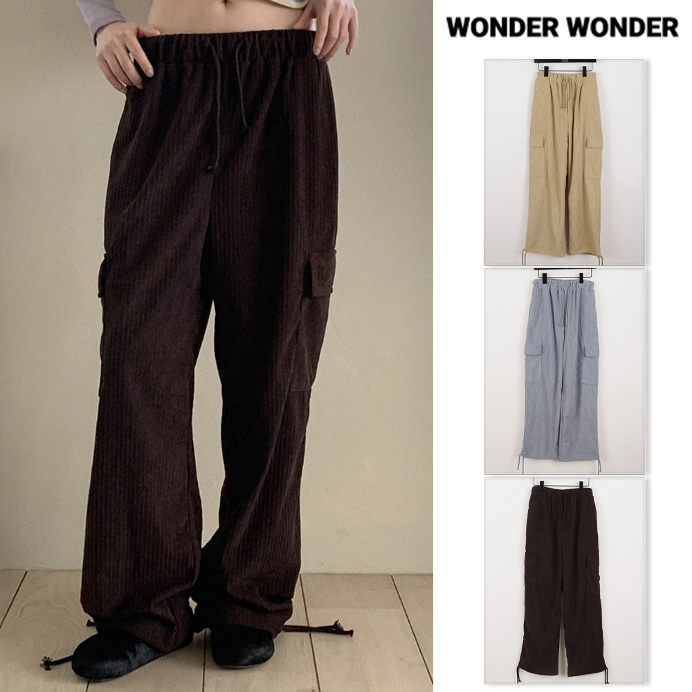 【WONDER WONDER】Golden Corduroy 2-Way String Cargo Wide Pt
