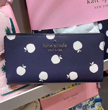 【最安値挑戦】 ネイビー（紺）系 kate 長財布 york(ケイトスペード) new spade 小物