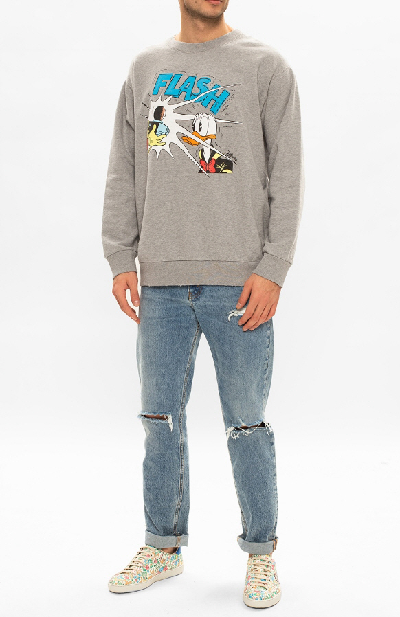 Gucci x Disney★素敵!Donald Duck Flash Distressed Sweatshirt Rare Disney Gucci Embroidered Mickey Mouse Donald Sweatshirt
