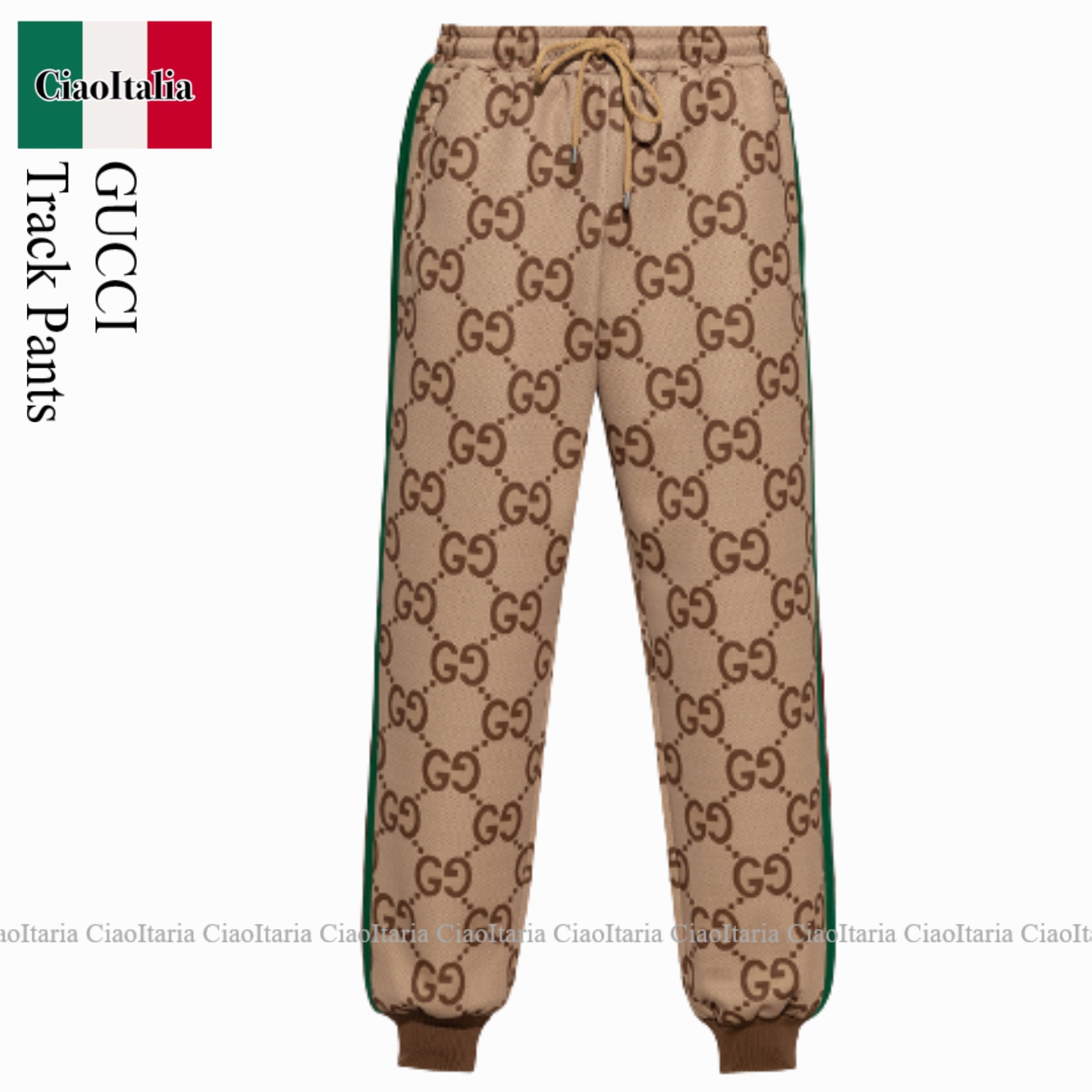 GUCCI ウェブ ストライプ付き ジャンボ GG ジョギングパンツ (GUCCI
