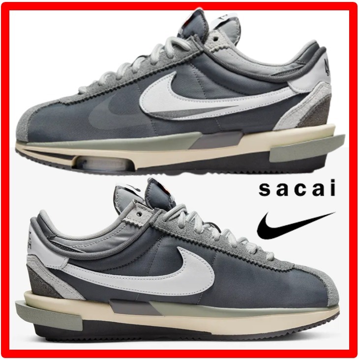 ★人気★【NIKE】★SACAI X NIKE ZOOM CORTEZ IRON GRE.Y★
