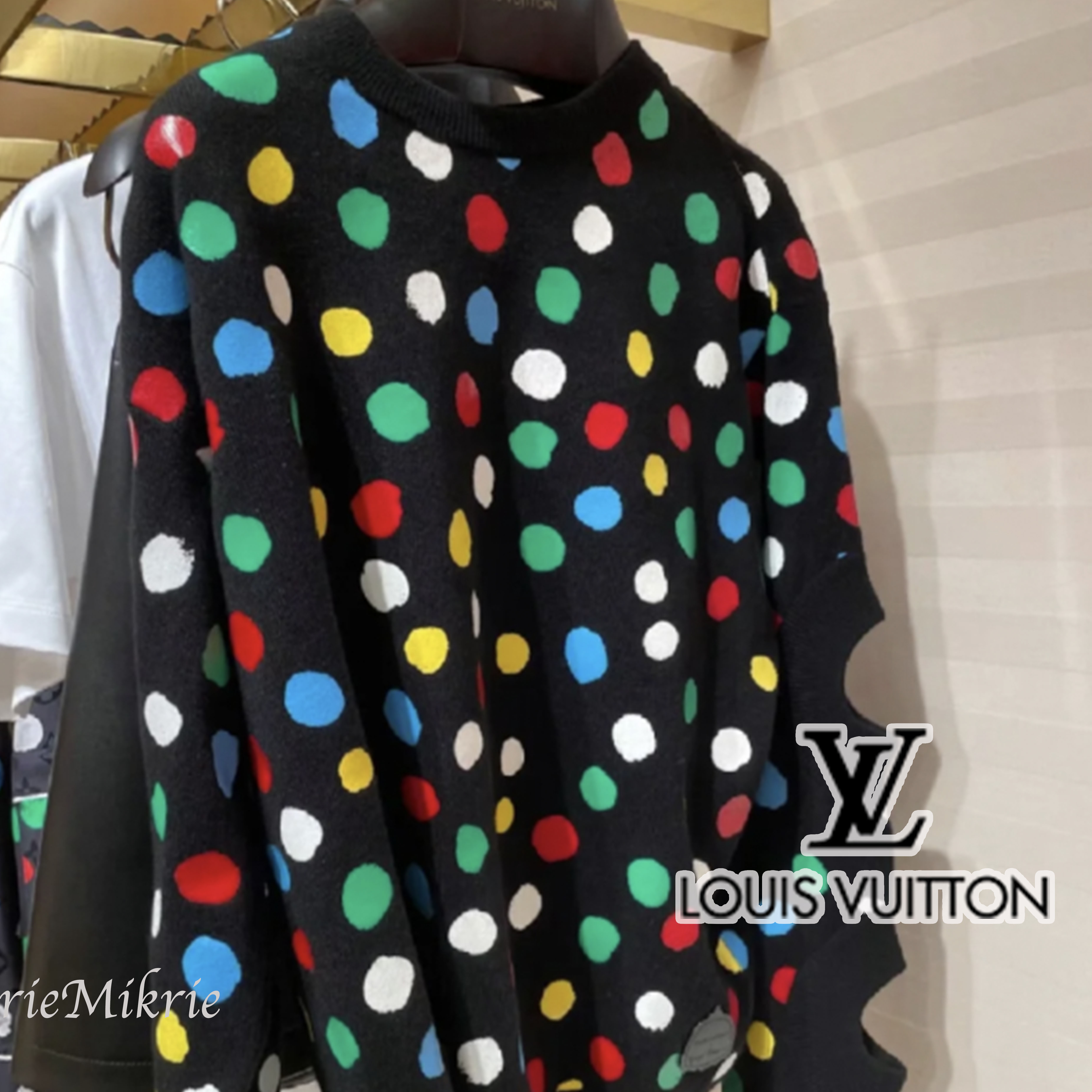 予約販売本 LV × YK 草間彌生 コラボ ドット スウェット 黒 プル