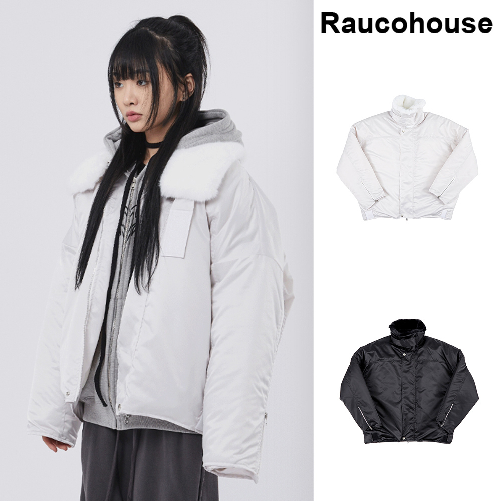 【Raucohouse】Mink fur collar balloon jumper