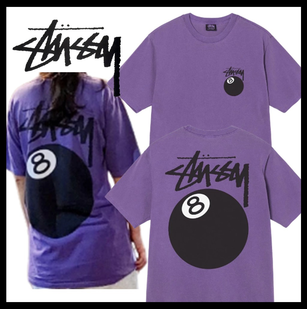 ★関税込★Stussy★Stussy 8 Ball Pigment Dyed T-Shirt Purple