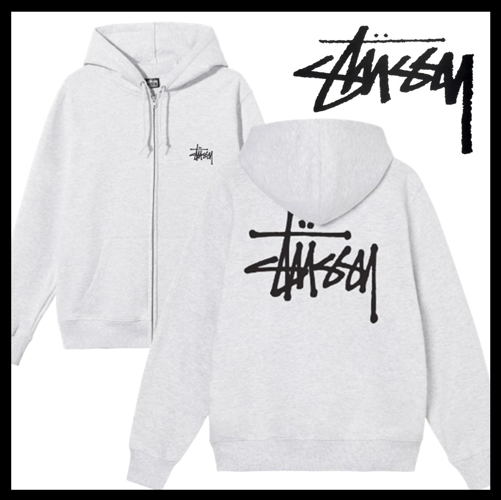 ★関税込★Stussy★Stussy Basic Stussy Zip Hoodie Ash Heather