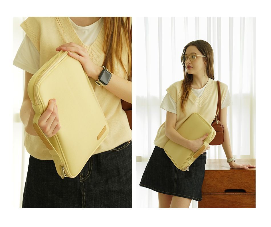 OLA★韓国★人気シリーズ★Ecru Leather iPad Pouch 11インチ OLA☆韓国☆人気シリーズ☆Ecru Leather iPad Pouch 11インチ