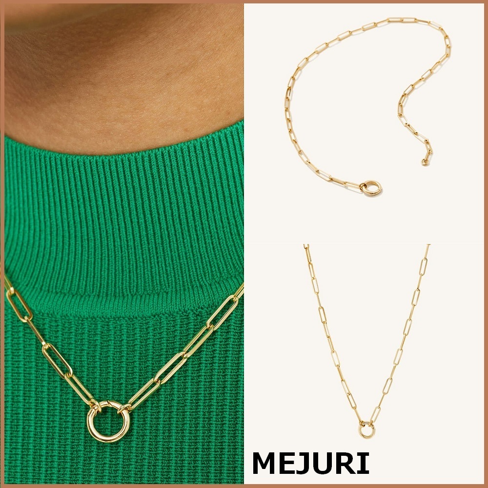 【MEJURI】Paperclip Chain Charm Necklace☆2way ネックレス