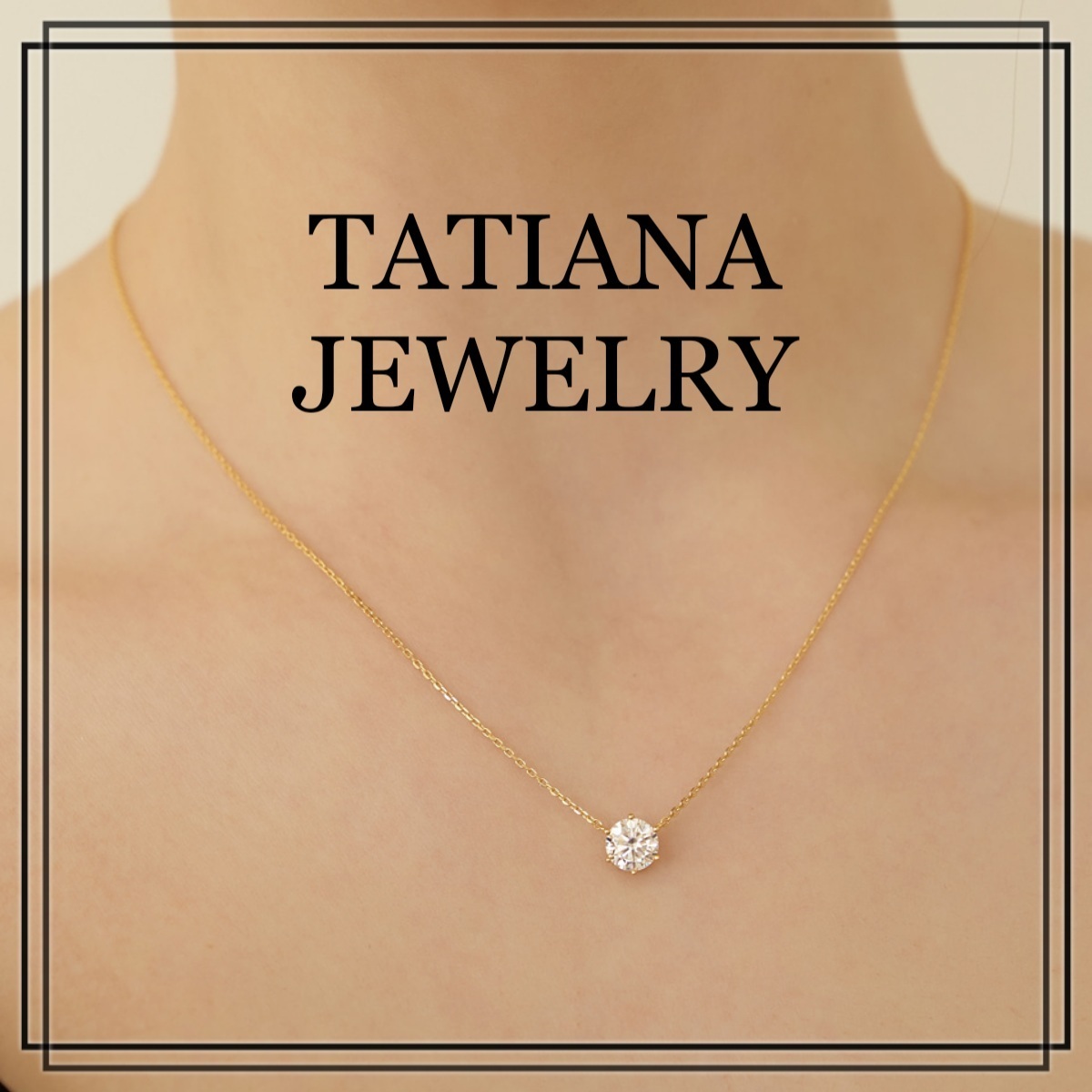 【TATIANA】(Silver925) Moissanite 1Carat Necklace 韓国