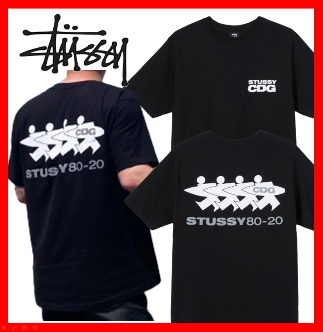 ★人気★【STUSSY】★Stussy x CDG Surfman T-Shir.t★Tシャツ★