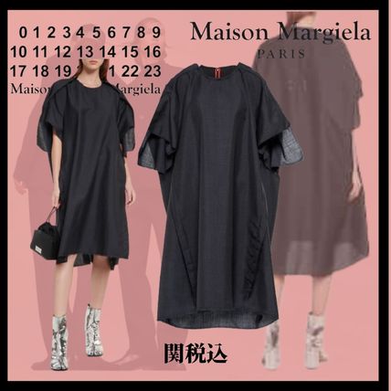 Maison Margiela Dresses Casual Style Wool Plain Medium Short Sleeves Party Style