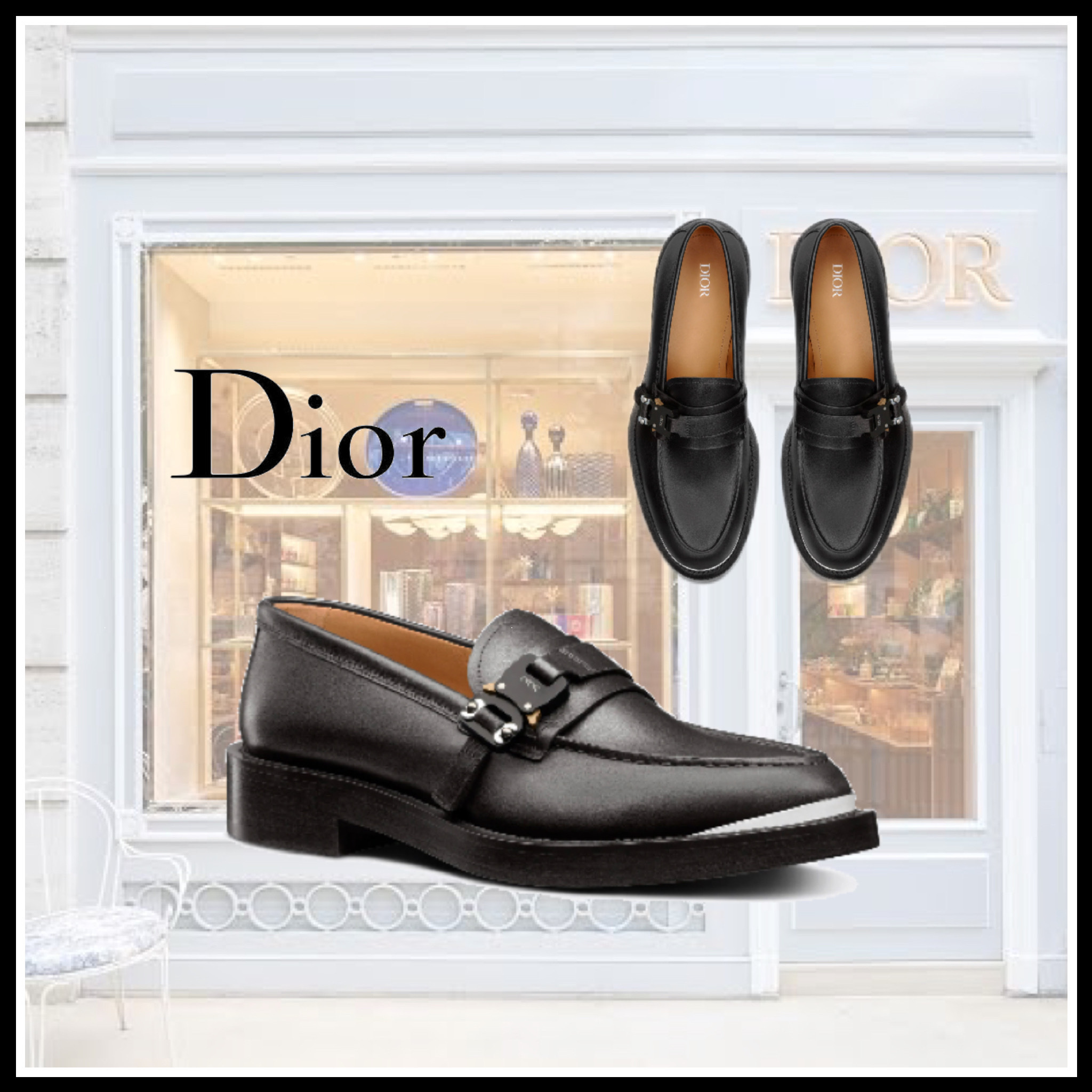 低価格の カジュアルにも合う Dior EVIDENCE ローファー ドレス