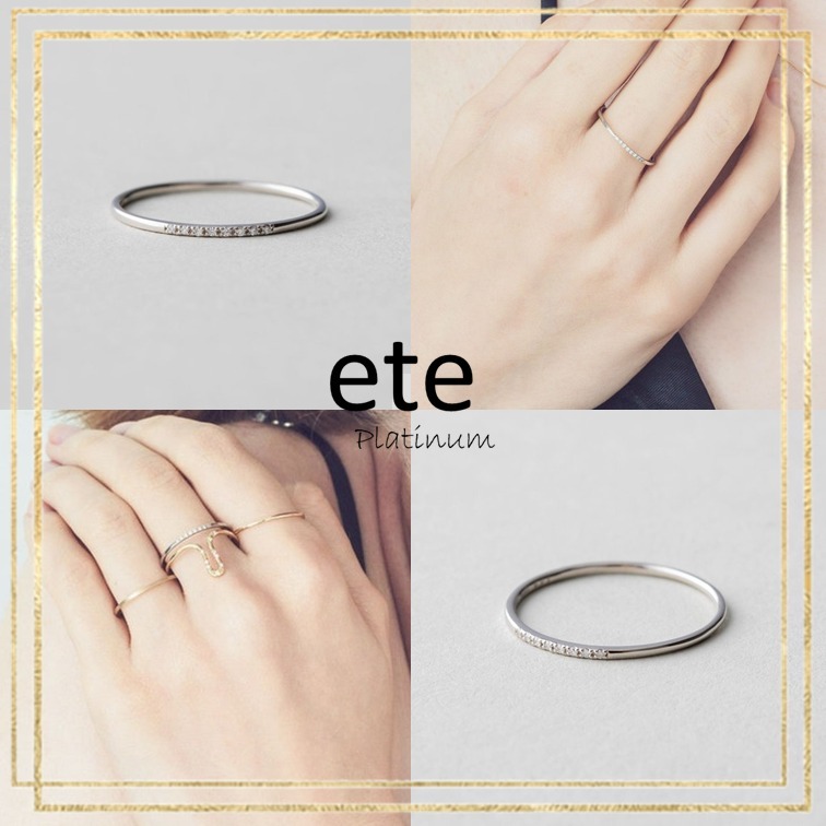 【美品】ete プラチナリング(クロス)