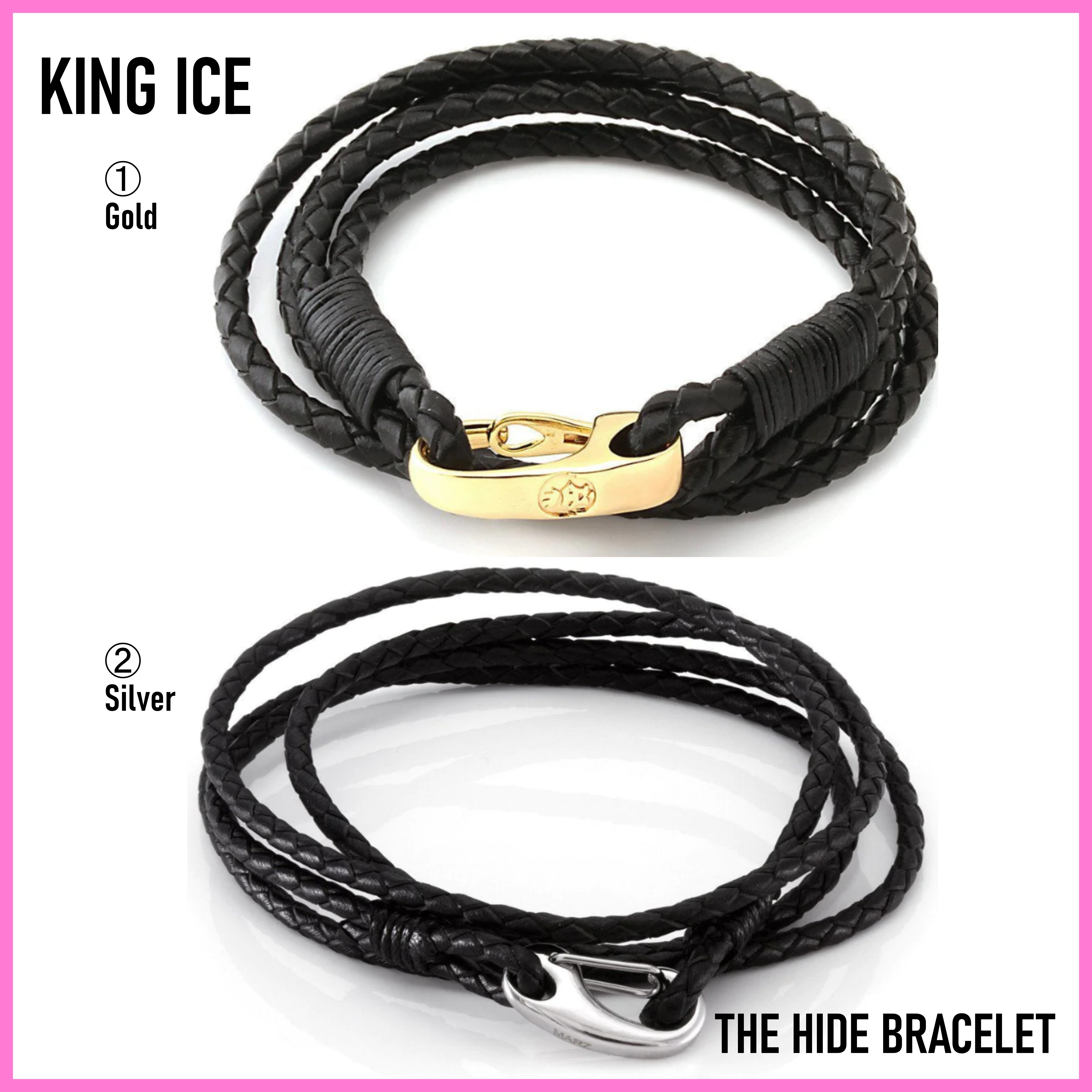 送料関税込【King Ice】THE HIDE BRACELET ☆(2色) 国内発送♪