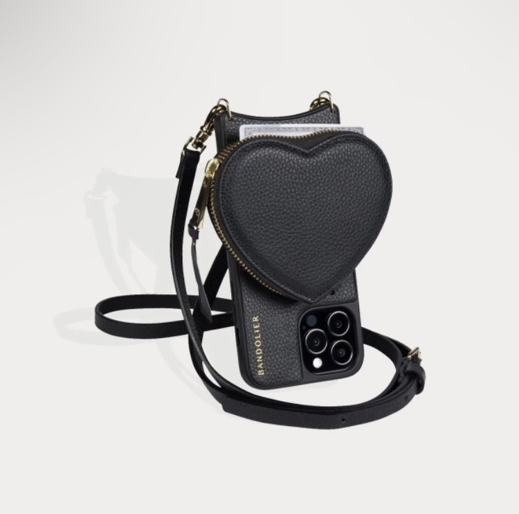 ハート型☆【BANDOLIER】WILLA クロスボディ iPhoneケース Willa Heart Pouch Bandolier - Poppy Red/Gold
