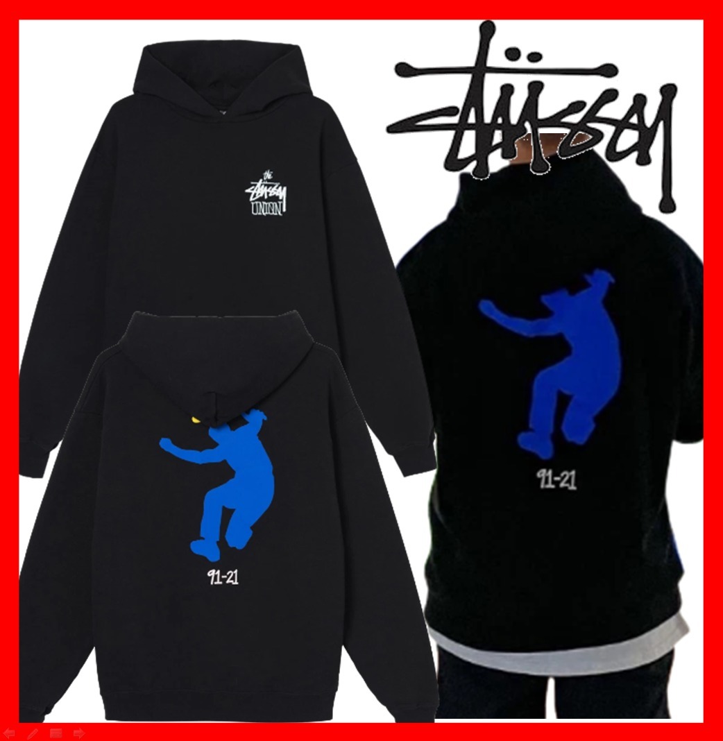 ★人気★【STUSSY】★Stussy x Union Hoodi.e Black★