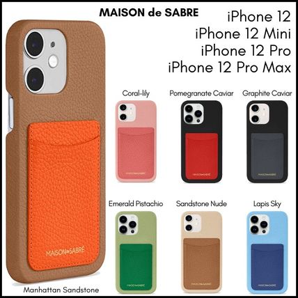 MAISON de SABRE Smart Phone Cases Unisex Plain Leather Logo Smart Phone Cases