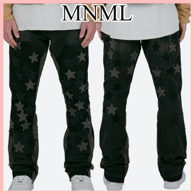 MNML B451 STAR フレア デニム コットン Black 送料込み
