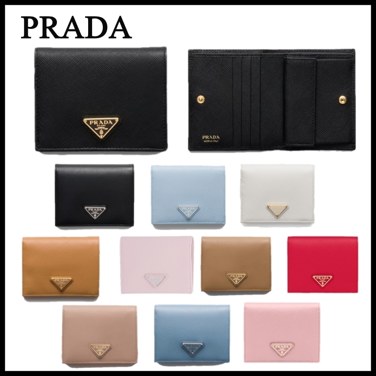 【PRADA】プラダ サフィアーノトライアングル 折りたたみ財布