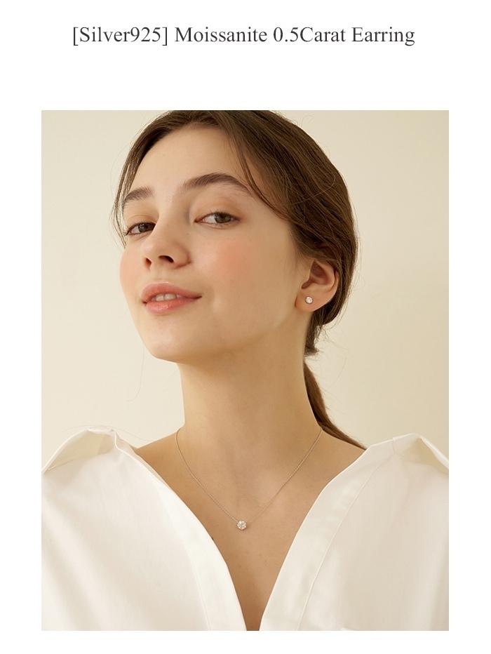 【TATIANA】(Silver925) Moissanite 0.5Carat Earring ピアス